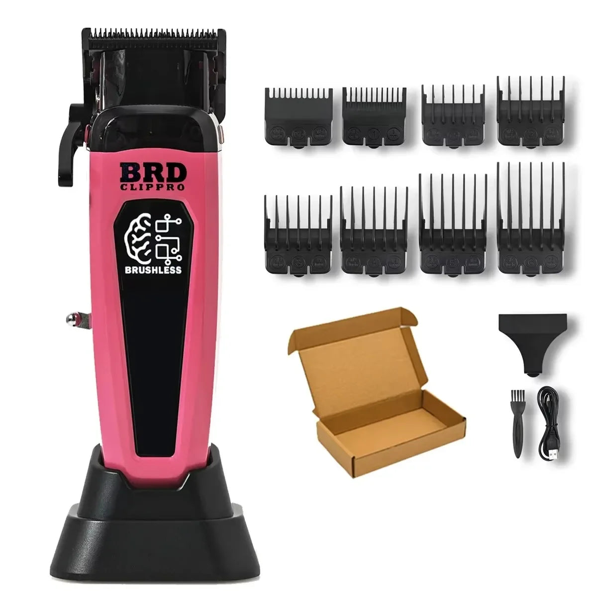 BRDCLIP 106B Professional Brushless Motor Hair Clipper Electric Cordless Trimmer 7500RPM Ultra Thin Moving DLC Blade with Base