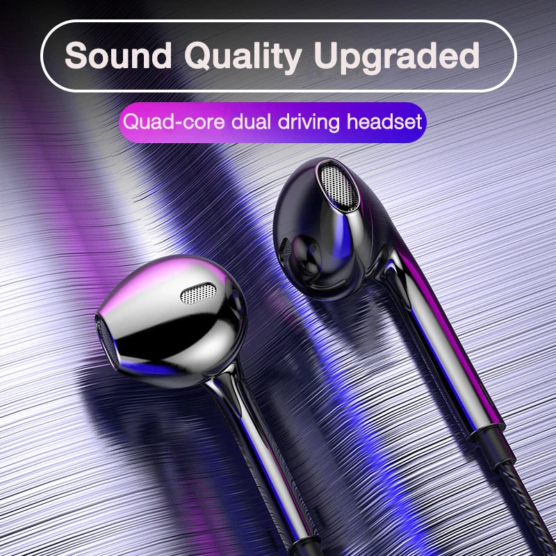 3.5mm Wired Headphones In Ear Headset Wired Earphones with Microphone Stereo Bass Earbuds Sports In-line Control For Phones 