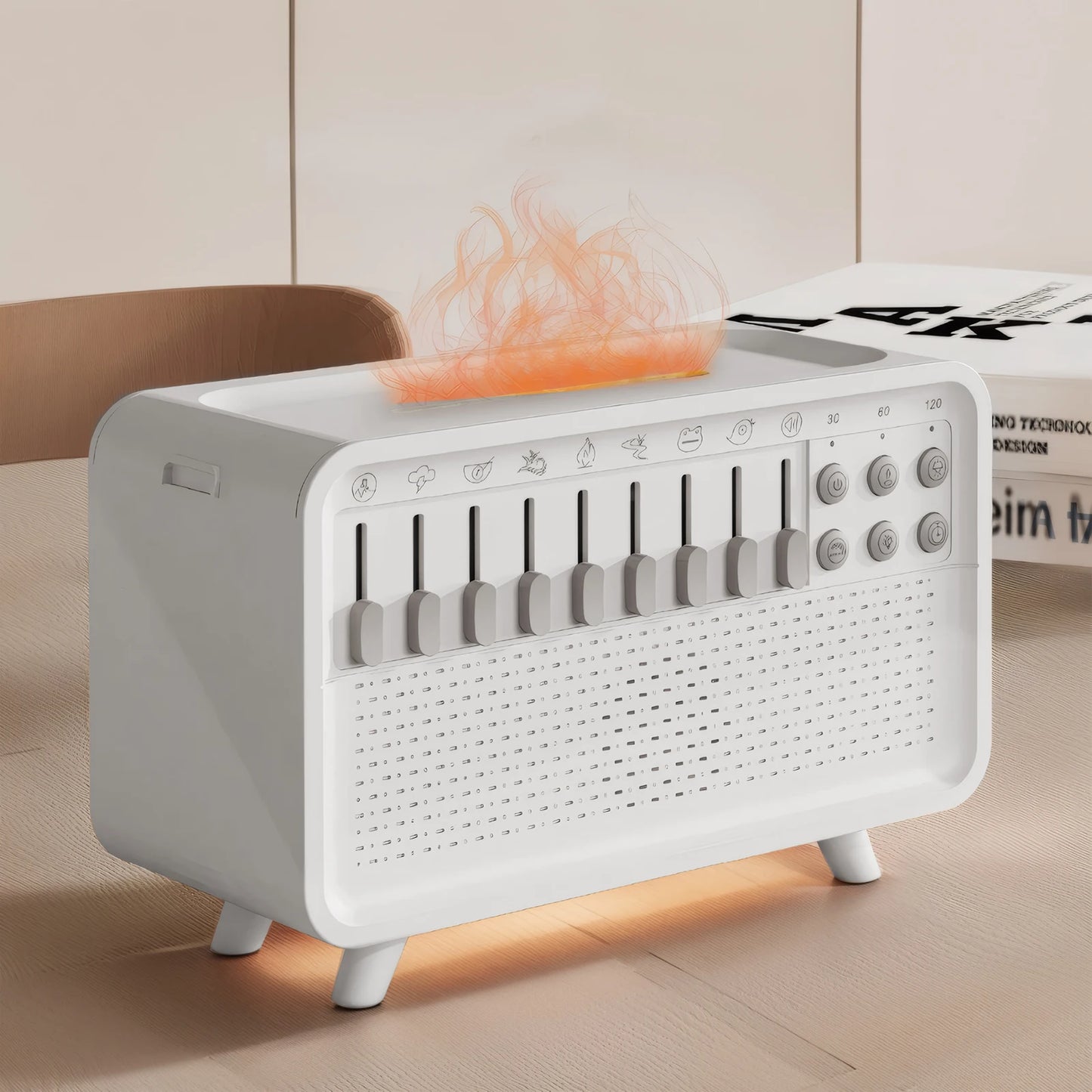 4 in 1 HIFI Bluetooth Speaker LED White Noise Speaker White Noise Sleep Aid Night Light Humidifier Machine with 8 Nature Sounds