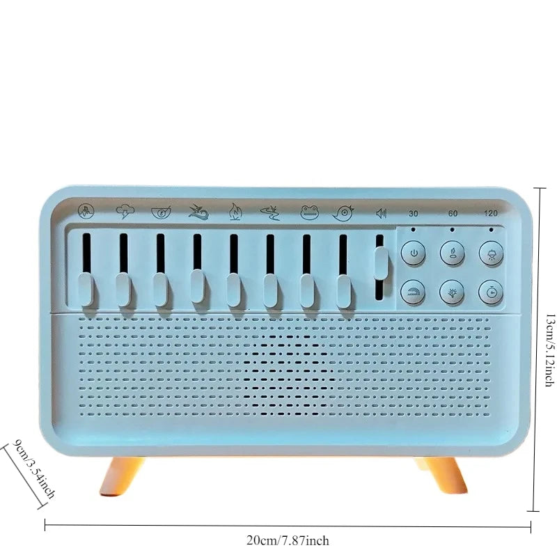 LED White Noise Speaker with 8 Nature Sound Portable BT Speaker Auto-Off Aroma Diffuser Sleep Aid Night Light Humidifier Machine