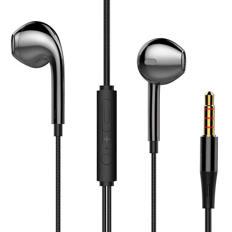 3.5mm Wired Headphones In Ear Headset Wired Earphones with Microphone Stereo Bass Earbuds Sports In-line Control For Phones 