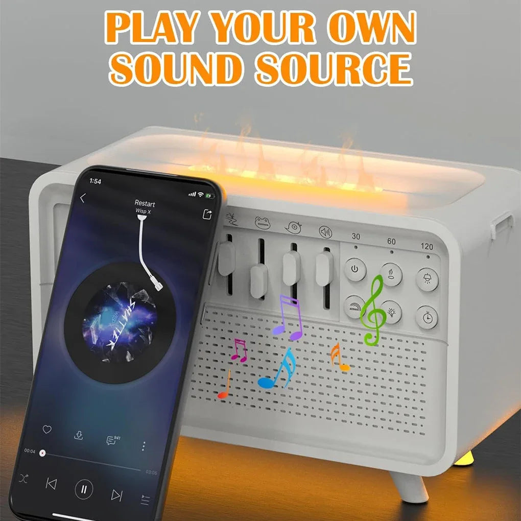 3 in 1 Bluetooth-compatible Speaker White Noise Sleep Aid Night Light Humidifier All-in-one Machine Free 8 Goup Nature Sound