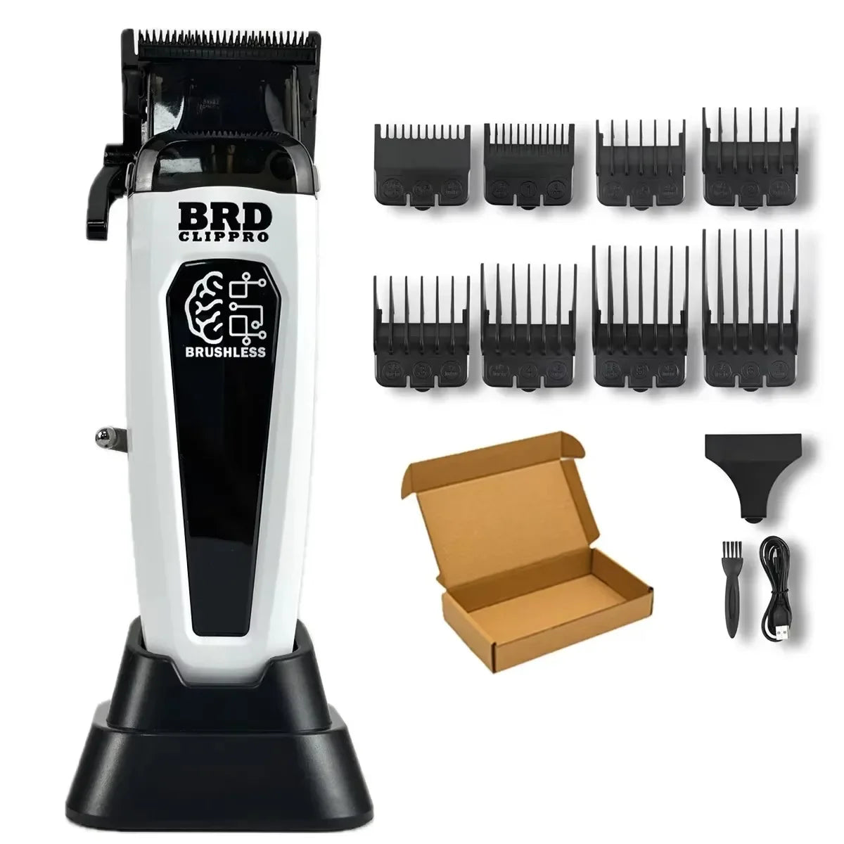 BRDCLIP 106B Professional Brushless Motor Hair Clipper Electric Cordless Trimmer 7500RPM Ultra Thin Moving DLC Blade with Base