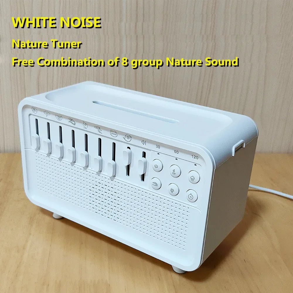 4 in 1 HIFI Bluetooth Speaker White Noise Sleep Aid Night Light Humidifier Machine with Free Combination of 8 Goup Nature Sound