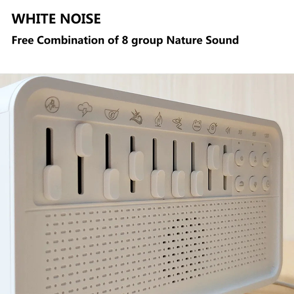 4 in 1 HIFI Bluetooth Speaker White Noise Sleep Aid Night Light Humidifier Machine with Free Combination of 8 Goup Nature Sound
