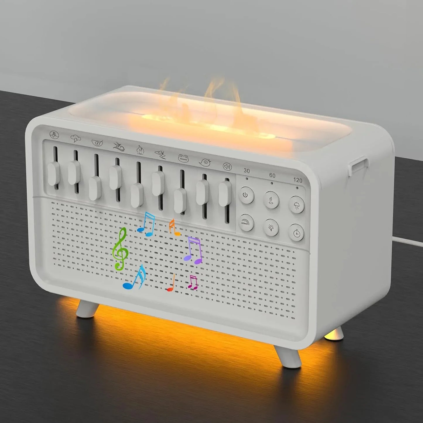 4 in 1 HIFI Bluetooth Speaker White Noise Sleep Aid Night Light Humidifier Machine with Free Combination of 8 Goup Nature Sound