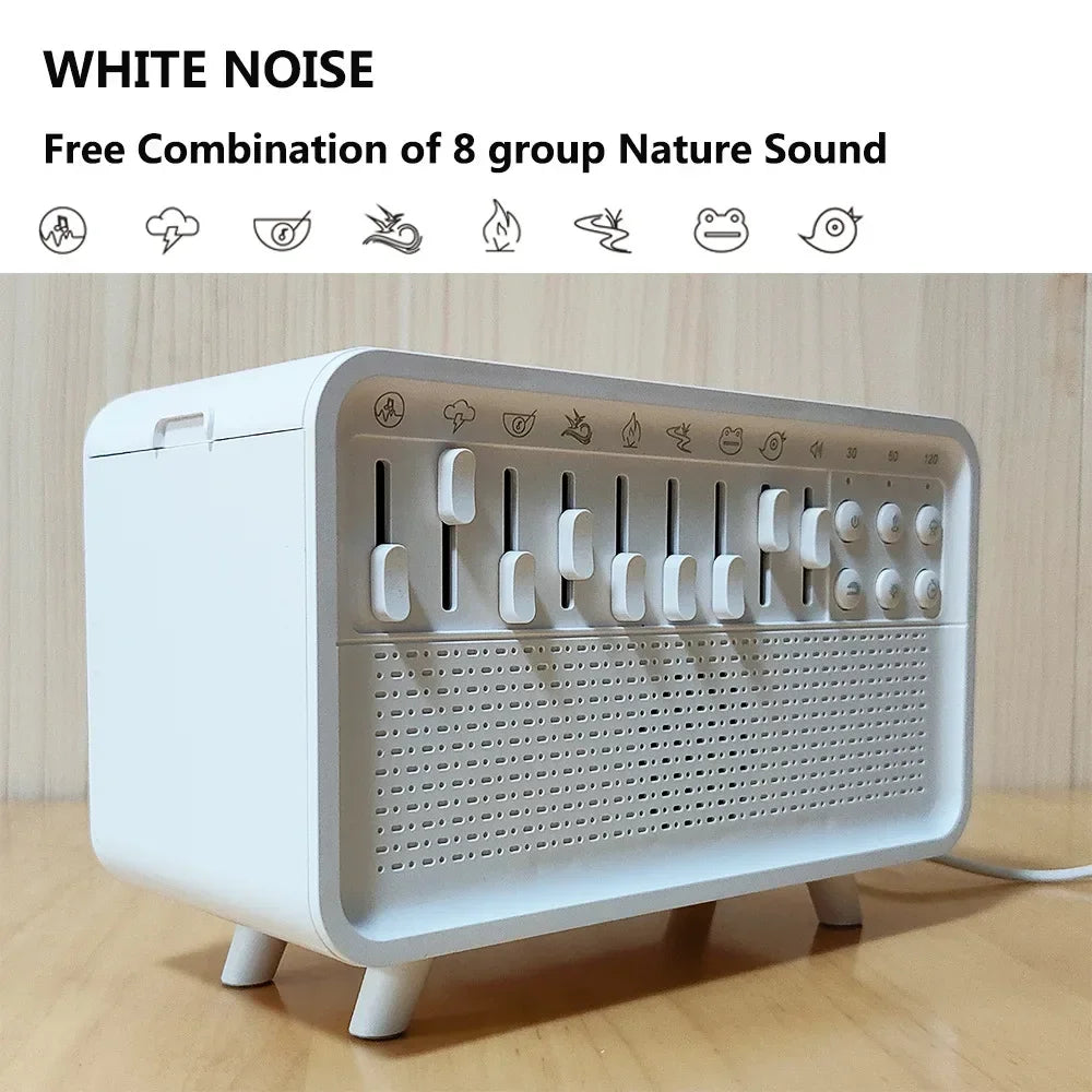 NEW White Noise Machine Diffuser Air Aroma Diffuser Humidifier With 8 White Noise Adjustable, Night Light, Bluetooth Speaker