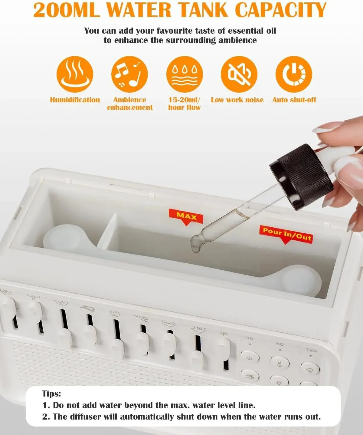 4 in 1 HIFI Bluetooth Speaker White Noise Sleep Aid Night Light Humidifier Machine with Free Combination of 8 Goup Nature Sound