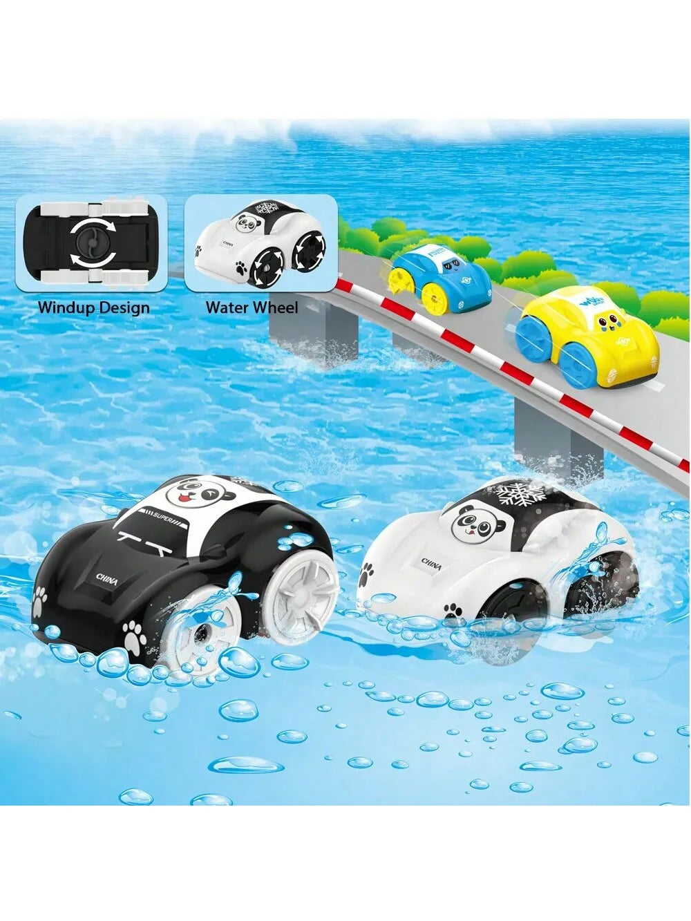 Summer Baby Bath Toy Car,Toddler Chain-Driven Land & Water Toy Car For Kids Toys Boys,Water Boy,Water Games,Outdoor Toys For Kid