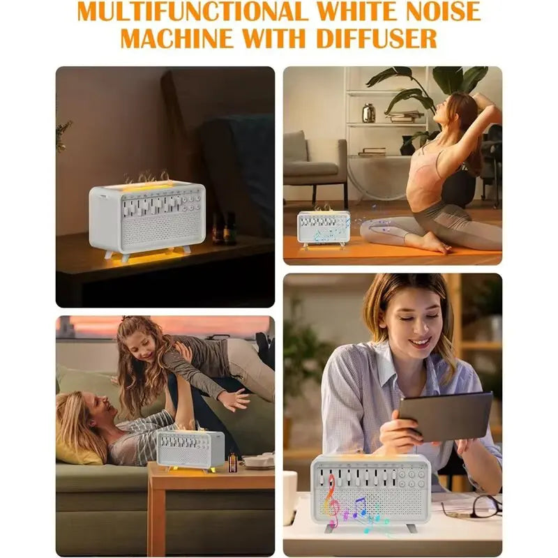 NEW White Noise Machine Diffuser Air Aroma Diffuser Humidifier With 8 White Noise Adjustable, Night Light, Bluetooth Speaker
