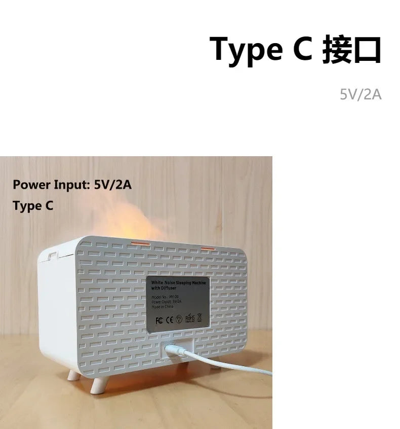4 in 1 HIFI Bluetooth Speaker White Noise Sleep Aid Night Light Humidifier Machine with Free Combination of 8 Goup Nature Sound
